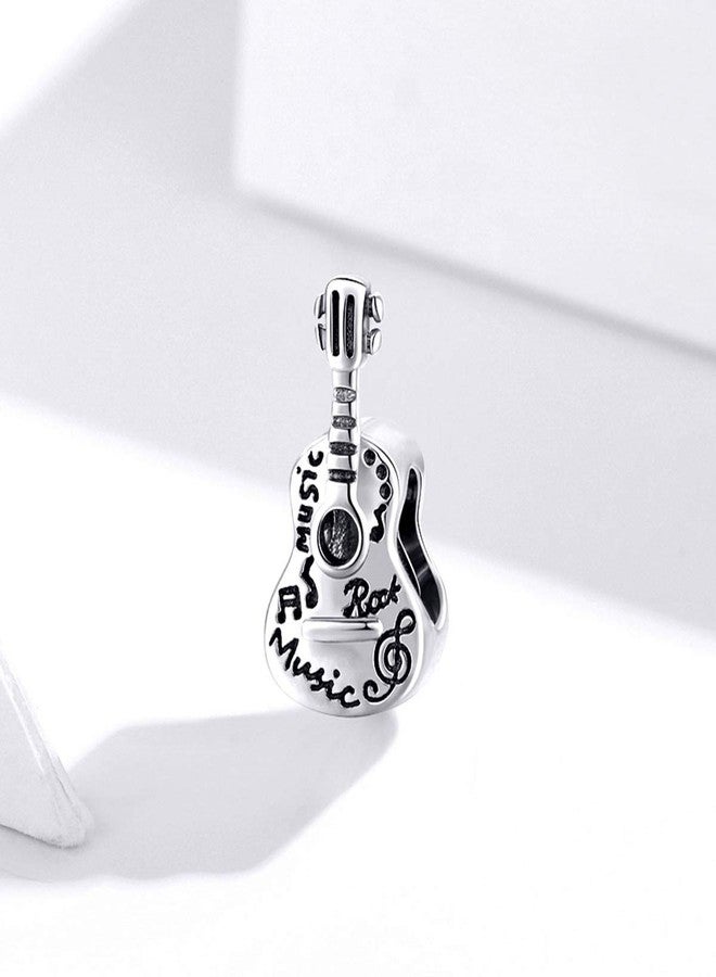 LAMOONY Guitar Charm 925 Sterling Silver Piano Bead Violin Pendant Birthday Anniversary Christmas Charm Gift for Pandora Charm Bracelet (Guitar A) - Image 5